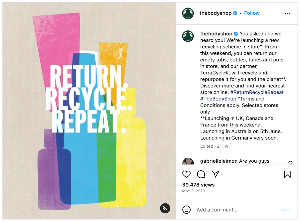 Sustainability Marketing Campaign Examples - The Body Shop-min