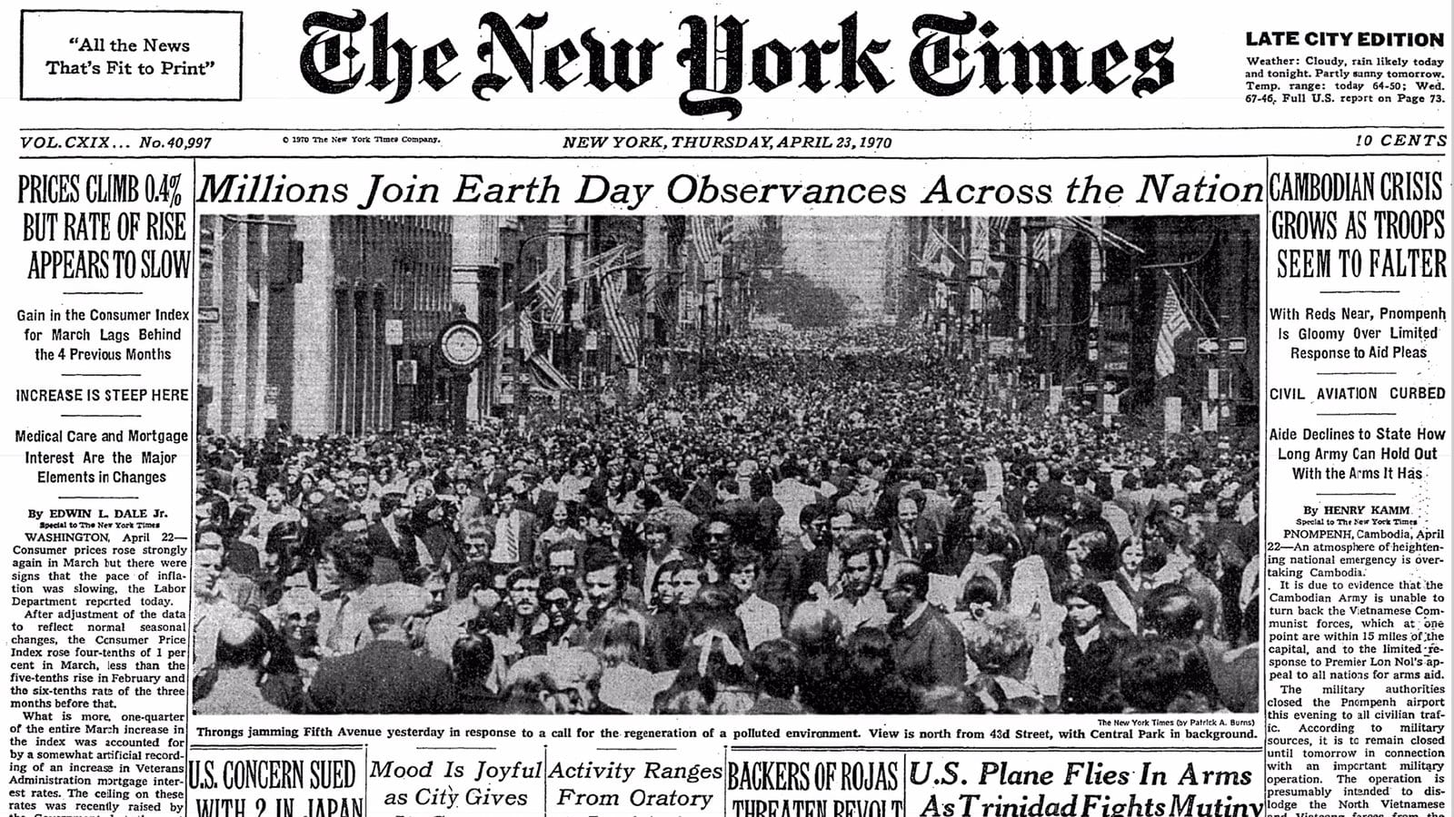 First Earth Day 1970 The New York Times-min