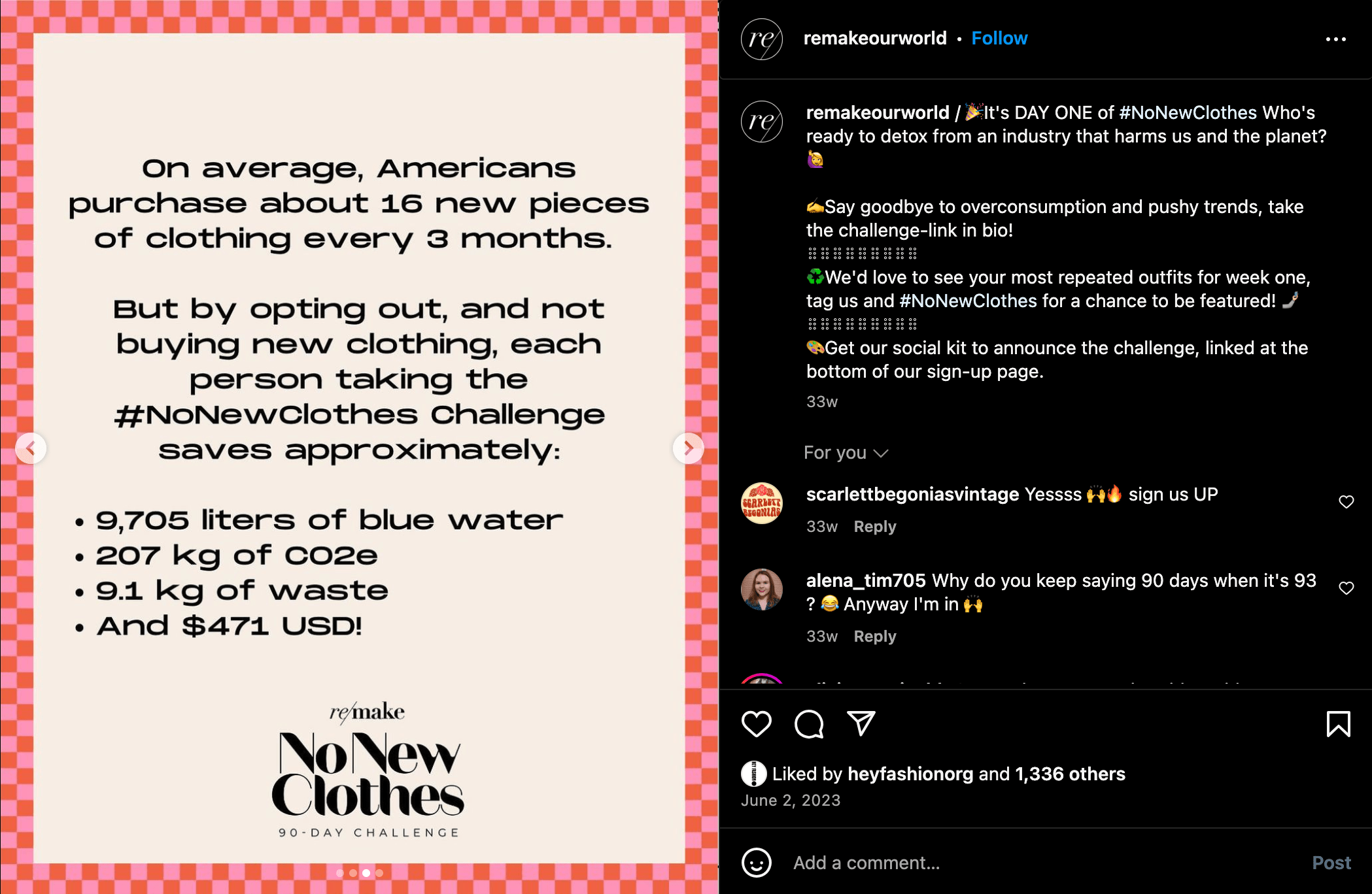 Remake #NoNewClothes 2023 Challenge Social Media