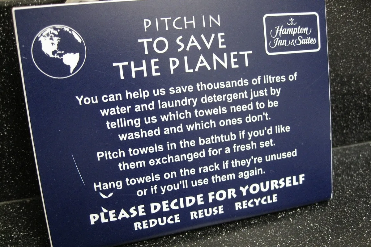 Hotel towel reuse policy greenwashing?