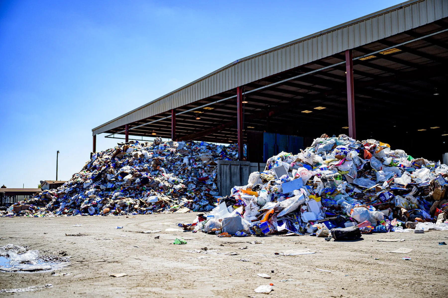 A recycling sorting facility