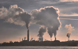 Stacks putting pollution into air