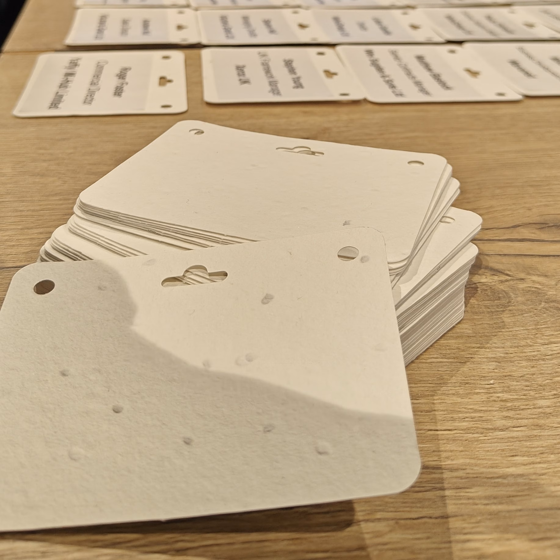 Sustainable seeded badges which can be planted after use
