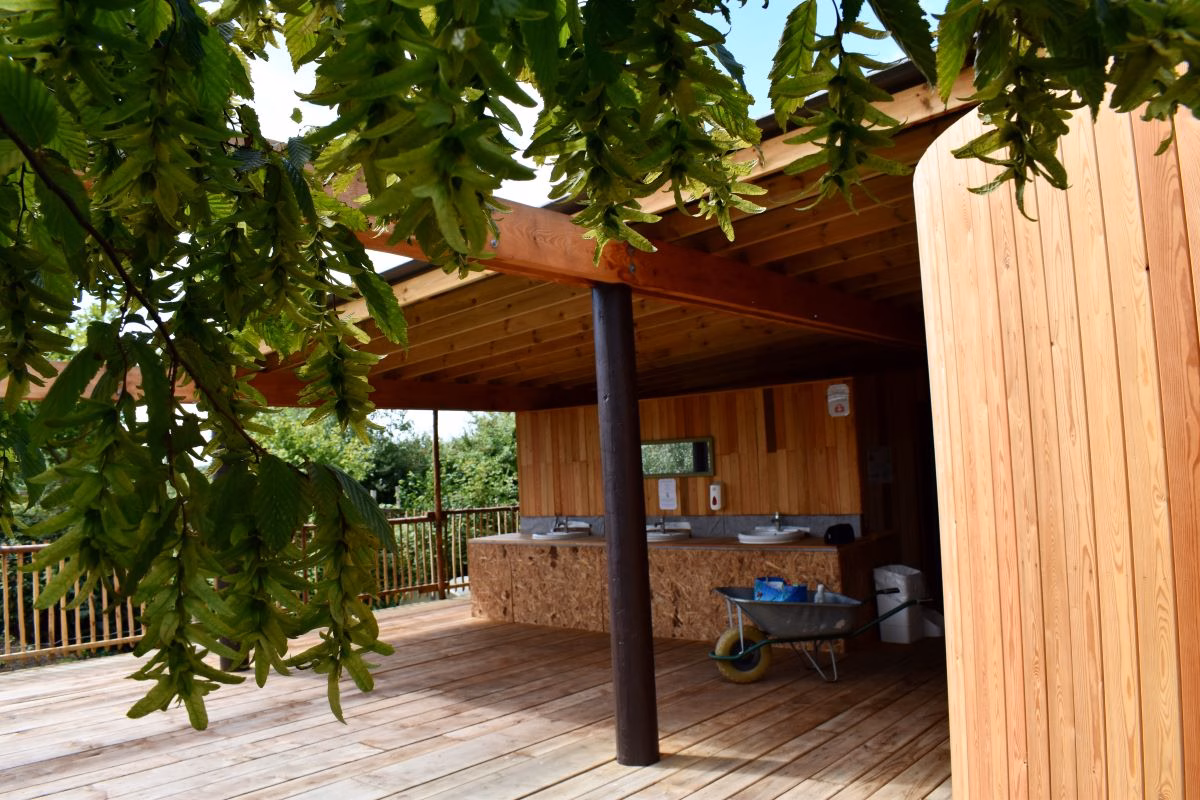 the award-winning wash house at The Secret Campsite
