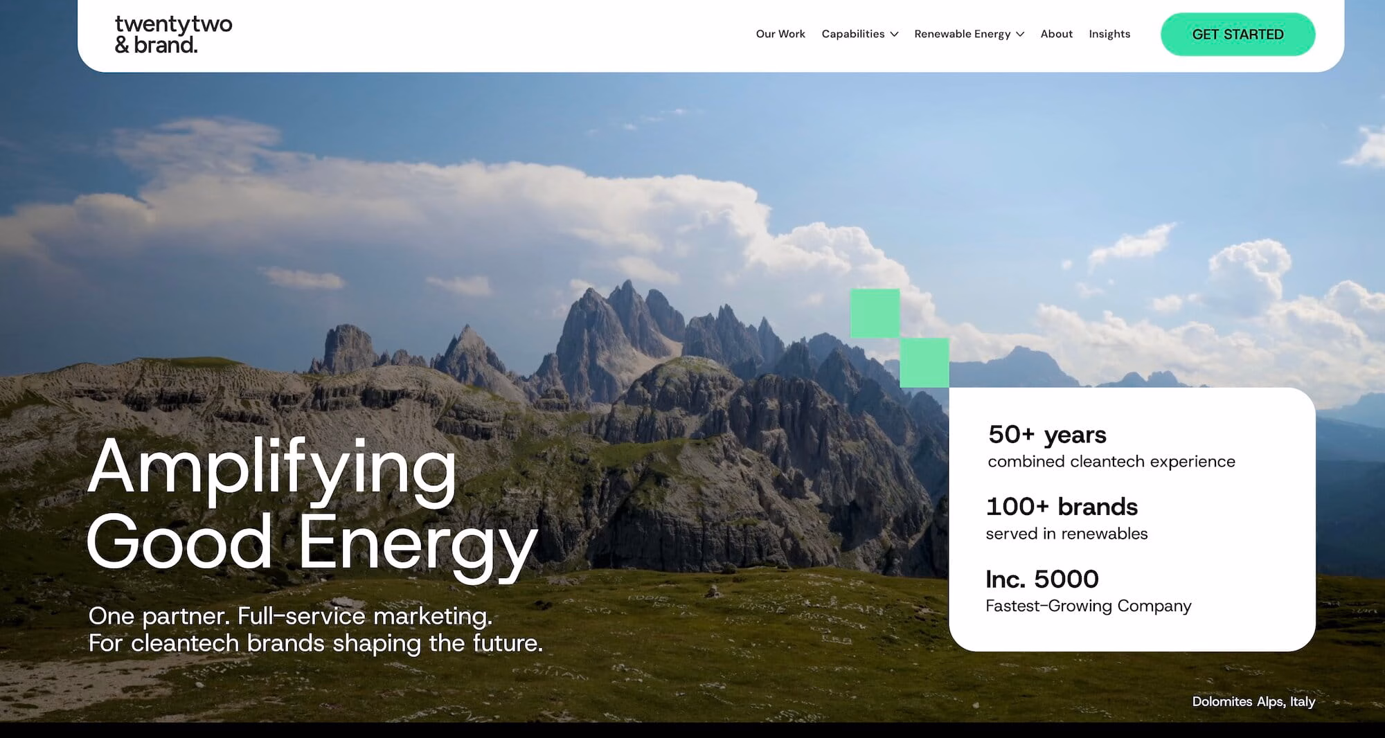 twentytwo and brand homepage
